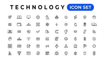 Device and Information technology line icons collection. Big UI icon set in a flat design. Thin outline icons pack vector