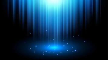 Abstract Blue Light Rays Effect With Sparks, Vector Illustration