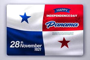 contento independencia día de Panamá con ondulación bandera fondo, vector ilustración