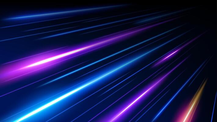 Light Trails, Long Time Exposure Motion Blur Effect, Vector Illustration