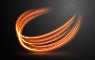 Elegant Gold Wavy Line of Light with A Pattern, Isolated and Easy to Edit, Vector Illustration