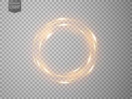 Rotating Gold Light. Isolated on Background, Vector Illustration