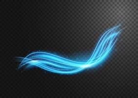 Abstract Blue Line of Light with Blue Sparks, on A Background, Isolated and Easy to Edit, Vector Illustration