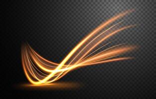 Elegant Gold Wavy Line of Light with A Pattern, Isolated and Easy to Edit, Vector Illustration