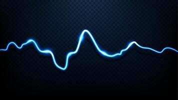 Lightning Neon Line. Bright Curve Line Isolated, Vector Illustration