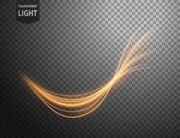 Abstract Gold Wavy Line of Light with A Background, Isolated and Easy to Edit, Vector Illustration