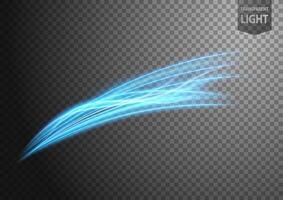 Abstract Blue Wavy Line of Light with A Background, Isolated and Easy to Edit, Vector Illustration