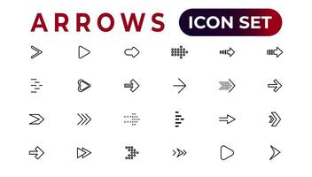 arrow icons set of thin line web icon set, simple outline icons collection, Pixel Perfect icons, Simple vector illustration.