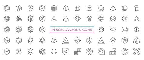 Miscellaneous icons- thin line web icon set. Outline icons collection. Simple vector illustration