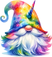 AI generated Gnome with Unicorn Horn and Pastel Colors Clipart png