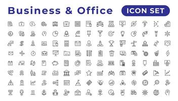 Business strategy set of web icons in line style. Business solutions icons for web and mobile app. Action List, research, solution, team, marketing, startup, advertising, business process vector