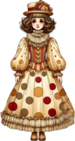ai generato Vintage ▾ porcellana Bambola nel polka punto vestito png