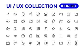 Ui ux icon set, user interface iconset collection. vector