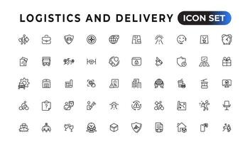 Logistics and delivery linear icons collection.Set of thin line web icon set, simple outline icons collection, Pixel Perfect icons, Simple vector illustration.