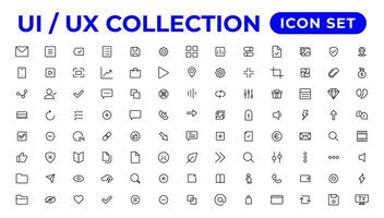 Ui ux icon set, user interface iconset collection. vector