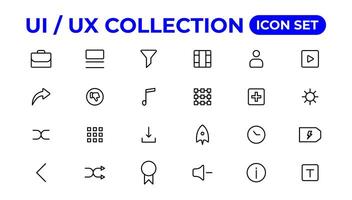 Ui ux icon set, user interface iconset collection. vector