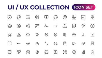 Ui ux icon set, user interface iconset collection. vector