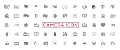 Photo and video icon set. Icons of photography, image, photo gallery, video camera and photo camera. Diaphragm icon. image, photo gallery Vector illustration