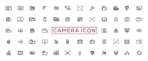 Photo and video icon set. Icons of photography, image, photo gallery, video camera and photo camera. Diaphragm icon. image, photo gallery Vector illustration