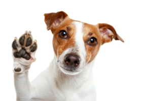 AI generated a dog is holding up its paw to show its paw png