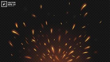 Fire Flying Sparks with A Background, Isolated and Easy to Edit, Vector Illustration