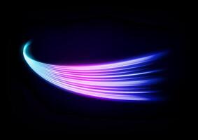 Abstract Multicolor Wave Line of Light, Isolated on Dark Background, Vector Illustration