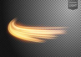 Abstract Gold Wavy Line of Light with A Background, Isolated and Easy to Edit, Vector Illustration