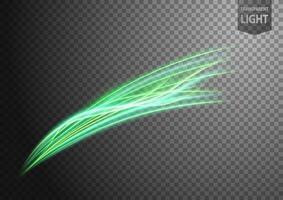 Abstract Green Wave of Light with A Background, Isolated and Easy to Edit, Vector Illustration