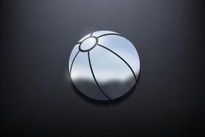 Beach Volley Ball 3D Logo Design, Shiny Mockup Logo with Textured Wall. Realistic Vector, Vector Illustration