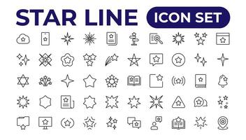 Star icon collection. Different stars set.Outline icon collection. vector