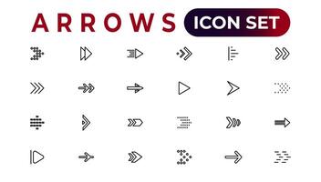 arrow icons set of thin line web icon set, simple outline icons collection, Pixel Perfect icons, Simple vector illustration.