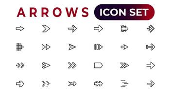 arrow icons set of thin line web icon set, simple outline icons collection, Pixel Perfect icons, Simple vector illustration.