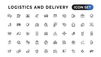 Logistics and delivery linear icons collection.Set of thin line web icon set, simple outline icons collection, Pixel Perfect icons, Simple vector illustration.