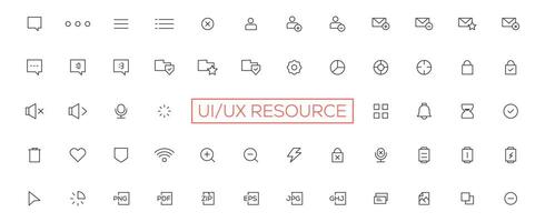Minimalist and simple looking ui icons set for dark, light mode. Outline isolated user interface elements for night, day themes vector