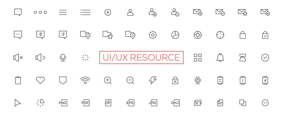 Minimalist and simple looking ui icons set for dark, light mode. Outline isolated user interface elements for night, day themes