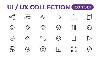 Ui ux icon set, user interface iconset collection. vector