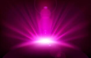 Violet Rays with Lens Flare, Vector Illustration