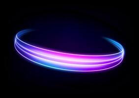 Abstract Multicolor Ring Line of Light, Isolated on Dark Background, Vector Illustration