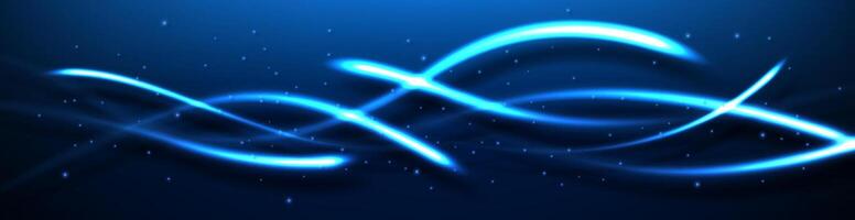 Abstract Light Speed Motion Effect, Blue Light Trail, Vector Illustration