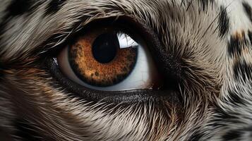 AI generated Detailed close-up of dogs eye in high-resolution photography for animal and pet themed stock images photo