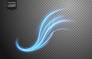 Abstract Blue Wavy Line of Light with A Background, Isolated and Easy to Edit, Vector Illustration