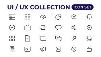 Ui ux icon set, user interface iconset collection. vector