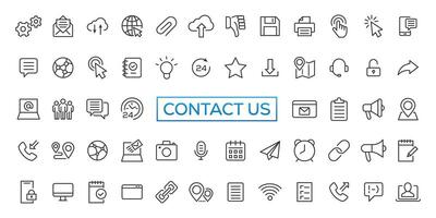 Set of simple Contact us icons for web and mobile app. Social Media network icon call us email mobile signs. Customer service. Contact support sign and symbols vector