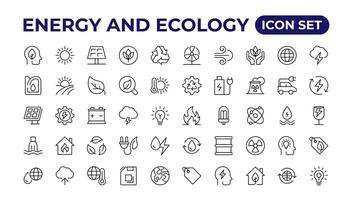 ecología íconos colocar. energía icono. eco verde iconos vector