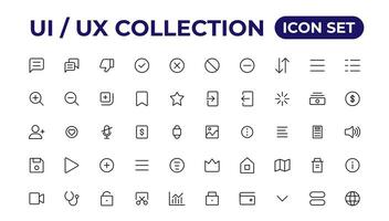 Ui ux icon set, user interface iconset collection. vector