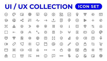 Ui ux icon set, user interface iconset collection. vector