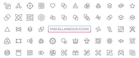 Miscellaneous icons- thin line web icon set. Outline icons collection. Simple vector illustration