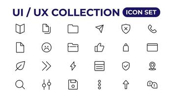 Ui ux icon set, user interface iconset collection. vector