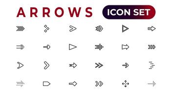 arrow icons set of thin line web icon set, simple outline icons collection, Pixel Perfect icons, Simple vector illustration.