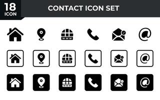 Web icon set. Business card contact information icon. Contact us icon set vector